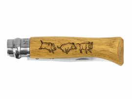 Mes Opinel 8 Vouwmes Inox Beuken Motief Everzwijn
