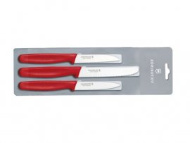 Set van 3 keukenmessen Victorinox 5.1111.3 rode uitvoering