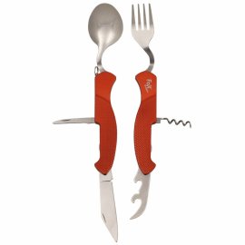 Opvouwbaar bestek Fox Outdoor 6-delig rood 44051