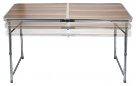 Klapbare kampeertafel Double teleskopisch bruin