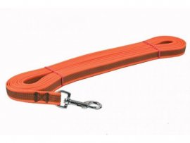 Stopovací lijn Dogtrace zilveren gesp 20mm, 10m oranje