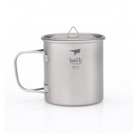 Titanium mok Keith met deksel 550ml