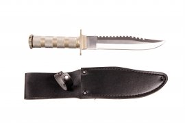 Survival mes Fox Outdoor met leren etui