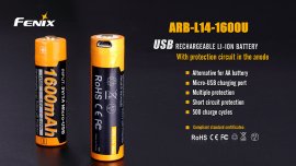 Oplaadbare USB AA batterij Fenix ARB-L14-1600U