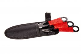 Set werpmessen Kandar rood paracord (82)