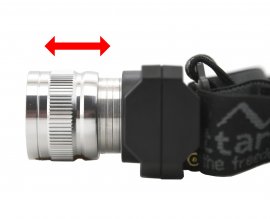 Hoofdlamp Cattara SCORPION 90lm XPE ZOOM oplaadbaar