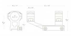 Montage Hawke Tactical AR Cantilever 22mm/30mm, hoog, eendelig