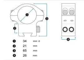Montage Eagle Vision Backward Infinity 22mm/34mm in hoogte verstelbaar