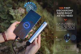 Zaklamp met powerbank Fenix E-CP Zwart
