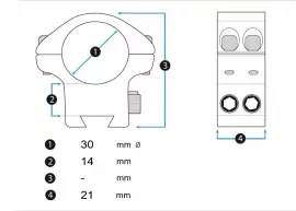 Montage UTG Accushot 30mm/22mm medium