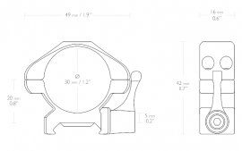 Montáž Hawke Precision Steel 22mm/30mm laag stalen snelspan
