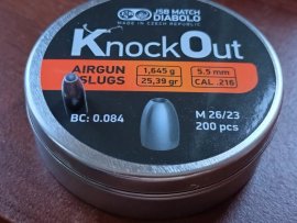 Beoordelingen: Diabolo JSB KO Slugs .216 5,5mm 1.645g 200st - 1