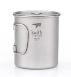 Titanium mok Keith met deksel 450ml 2