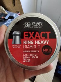 Beoordelingen: Diabolo JSB Exact King Heavy MKII 6,35mm 300st - 1