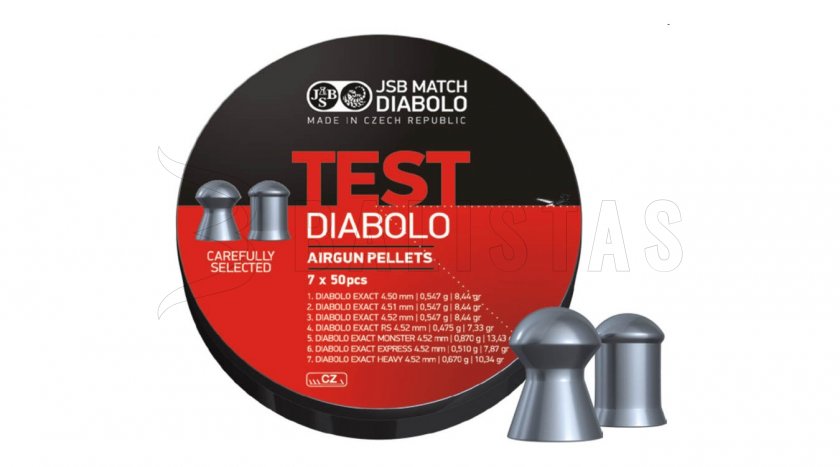 Diabolo JSB Exact Test voor geweer 4,5mm 350st