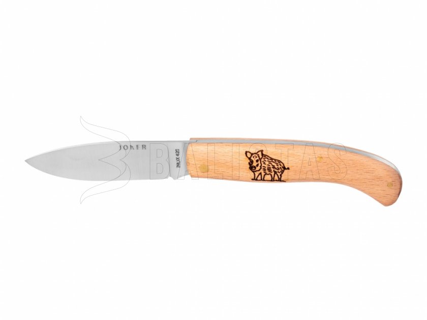 Mes Joker NH78-3 hout motief everzwijn 8 cm