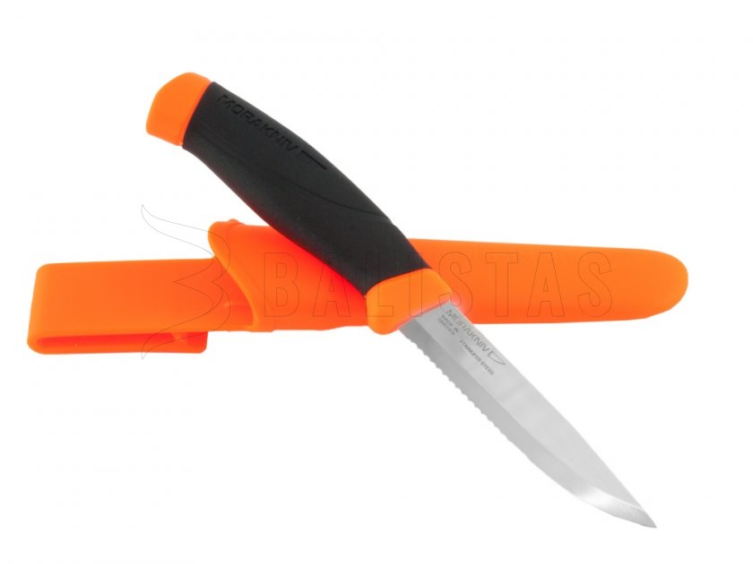 Mes Morakniv Companion F Serrated oranje gekarteld