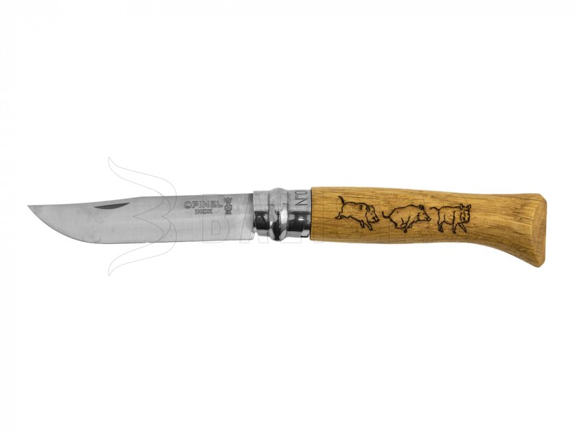 Mes Opinel 8 Vouwmes Inox Beuken Motief Everzwijn