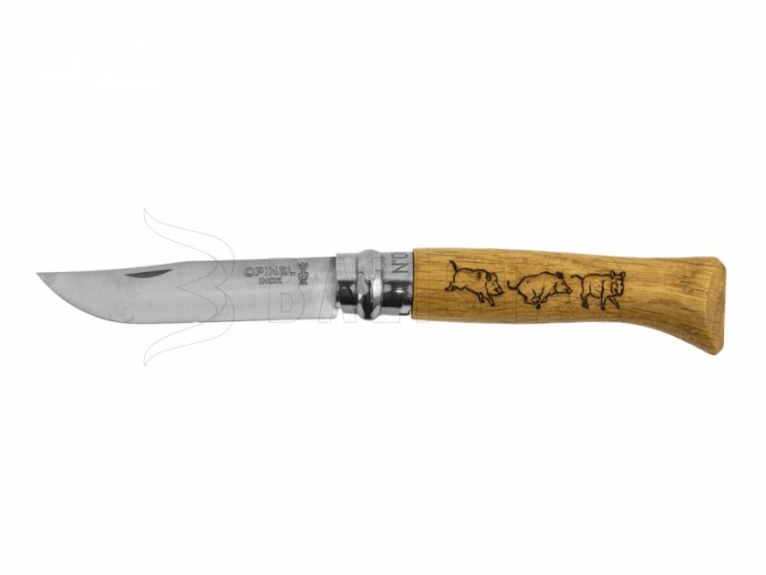 Mes Opinel 8 Vouwmes Inox Beuken Motief Everzwijn