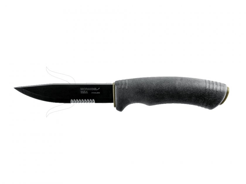 Mes Morakniv Bushcraft SRT zwart gekarteld