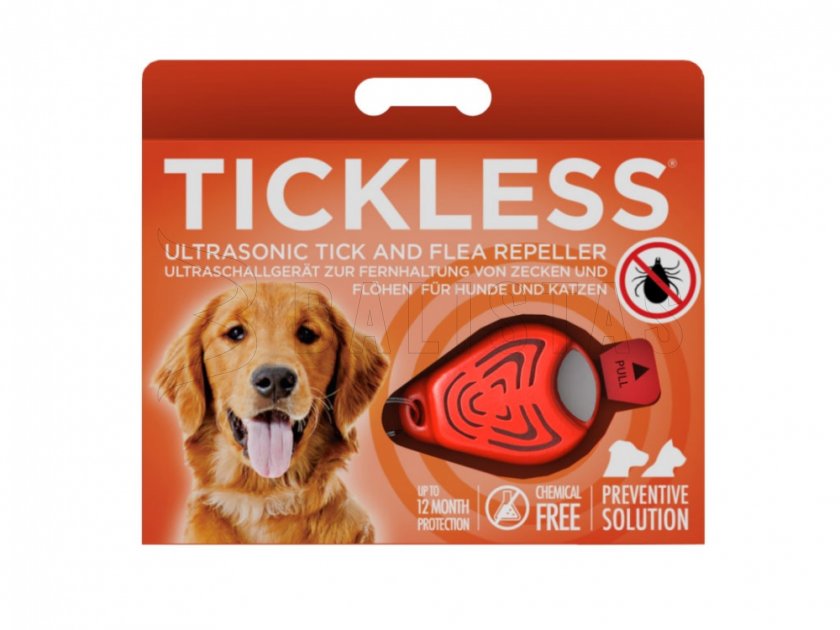 Odrijver voor teken voor dieren Tickless oranje