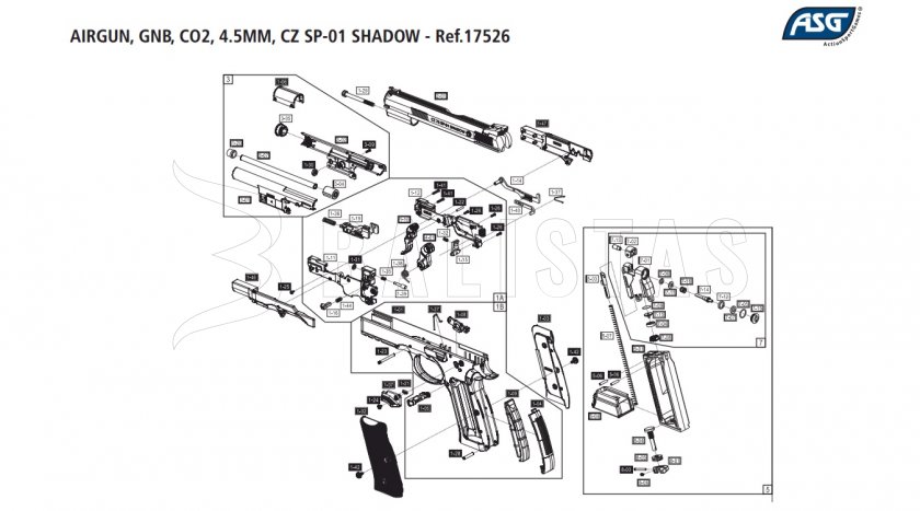 Luchtpistool ASG CZ-75 SP-01 Shadow 4,5mm