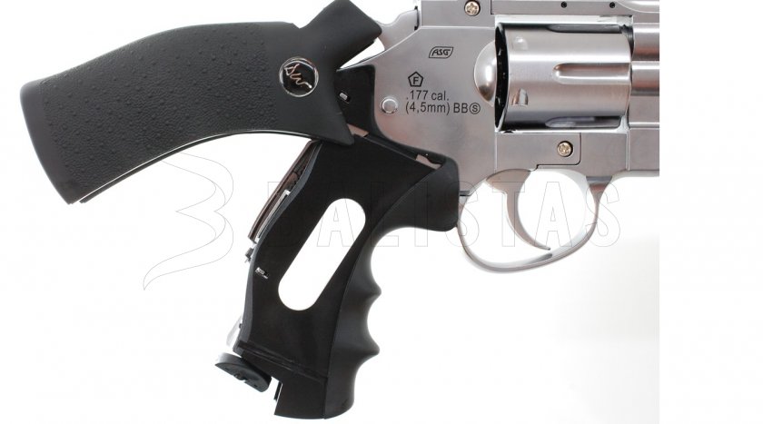 Luchtrevolver ASG Dan Wesson 6" silver voor diabolo’s 4,5mm