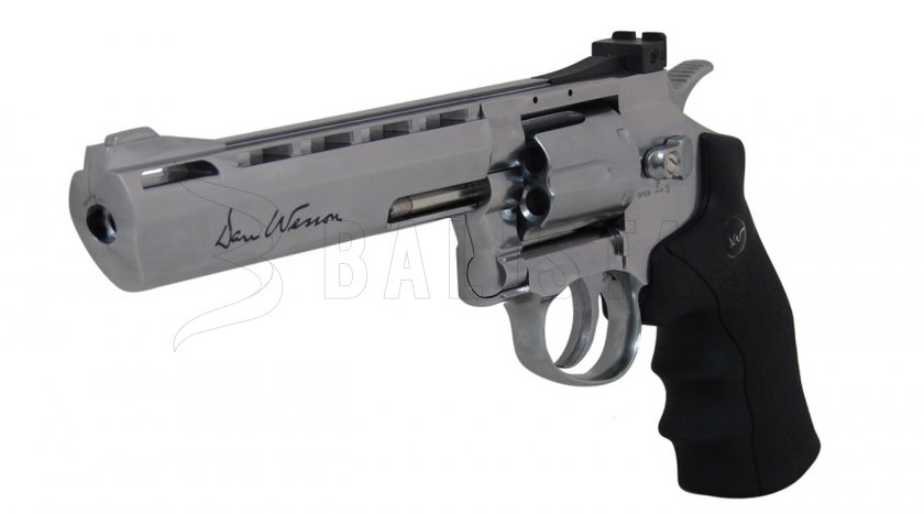 Luchtrevolver ASG Dan Wesson 6" silver voor diabolo’s 4,5mm