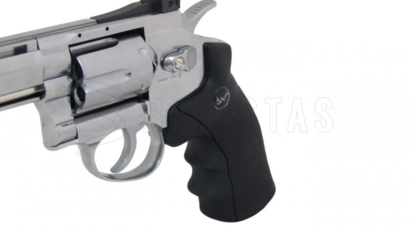 Luchtrevolver ASG Dan Wesson 6" silver voor diabolo’s 4,5mm