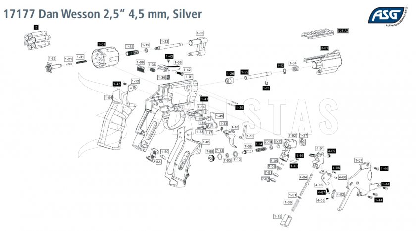 Luchtrevolver ASG Dan Wesson 2,5" 4,5mm