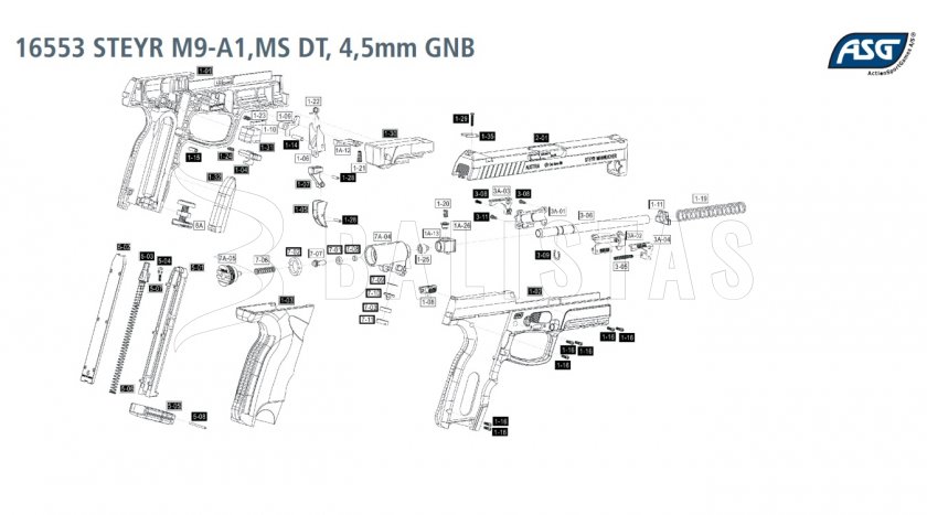 Luchtpistool ASG Steyr M9-A1 bicolor 4,5mm
