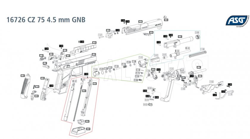 Luchtpistool ASG CZ-75 P-07 Duty 4,5mm