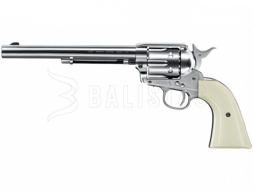 Luchtrevolver Umarex Colt SAA 45 7,5" nikkel diabolo 4,5mm