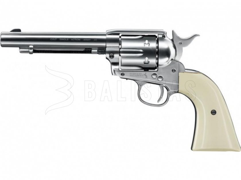 Luchtrevolver Umarex Colt SAA .45 Diabolo nikkel 4,5mm