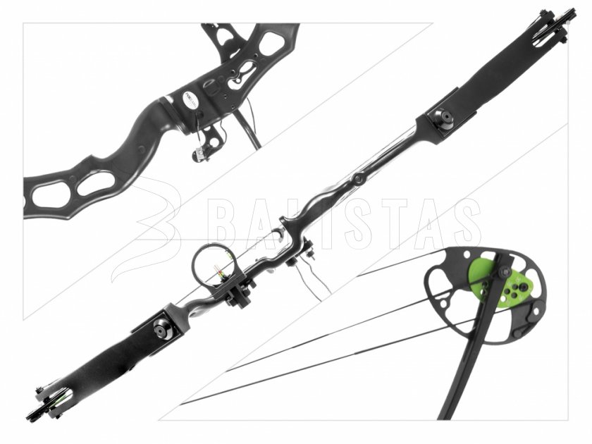 Boog Poe Lang Predator II zwart 45-65lbs