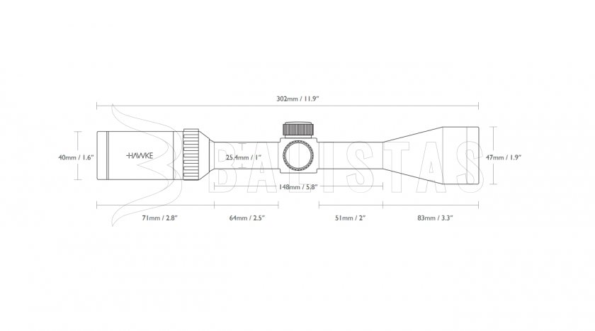 Richtkijker Hawke Vantage 4x32 AO Mil Dot