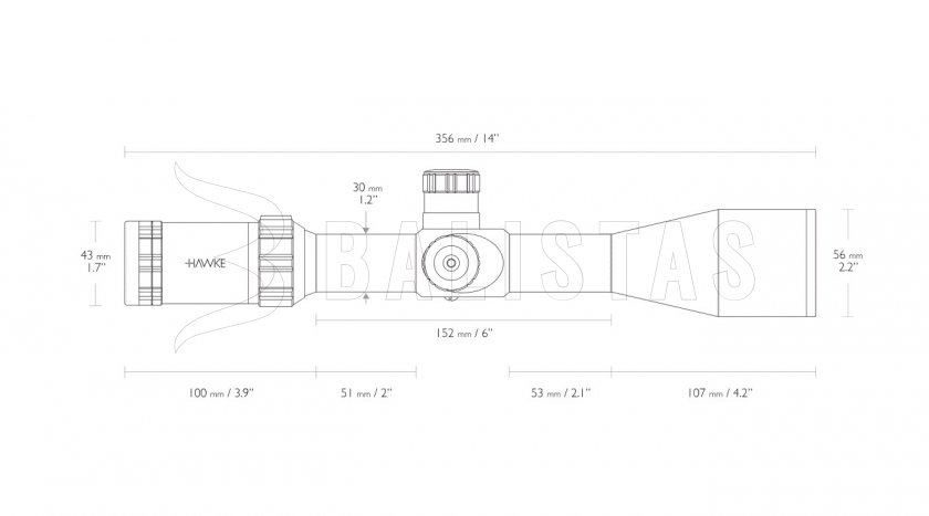 Richtkijker Hawke Sidewinder 30 SF 3-12x50 10x Half MD