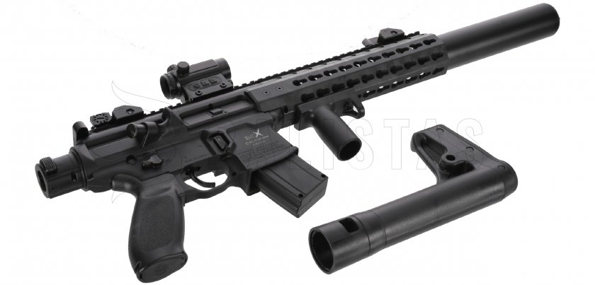Luchtbuks Sig Sauer MCX 4,5mm met red dot collimator