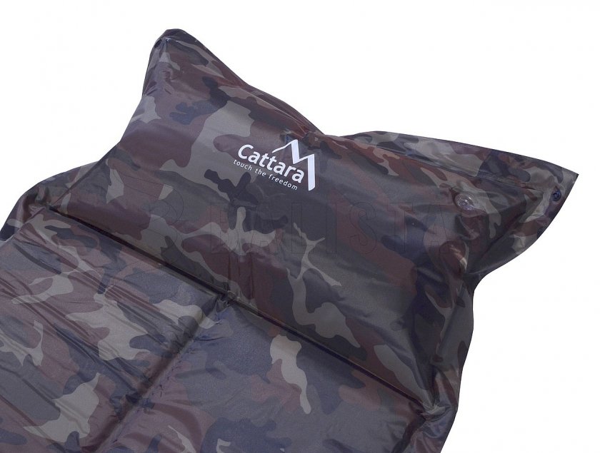 Zelfopblazende slaapmat Cattara Navy 2,5cm met kussen