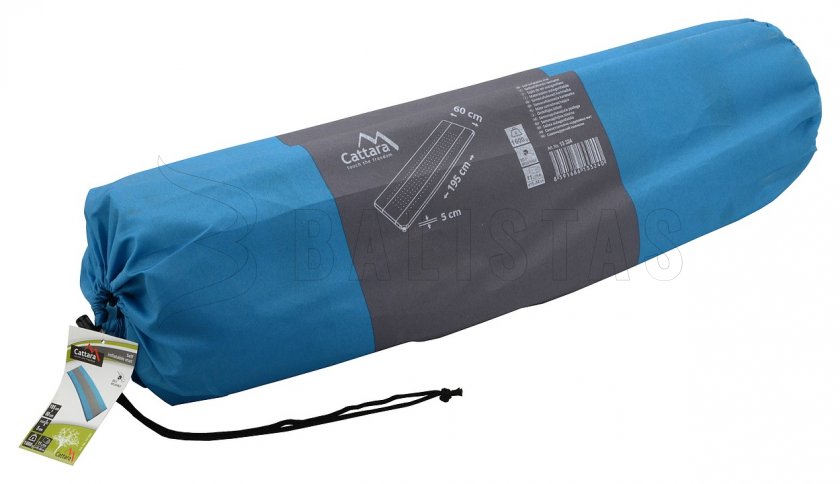 Zelfopblazende slaapmat Cattara 5cm blauw-grijs