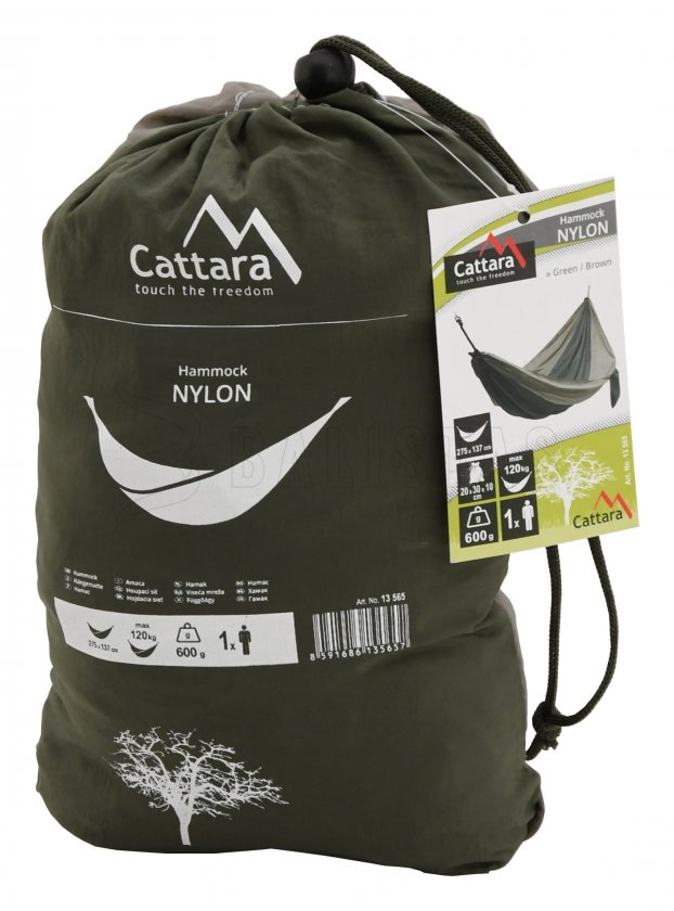 Hangmat NYLON 275x137 cm groen-bruin