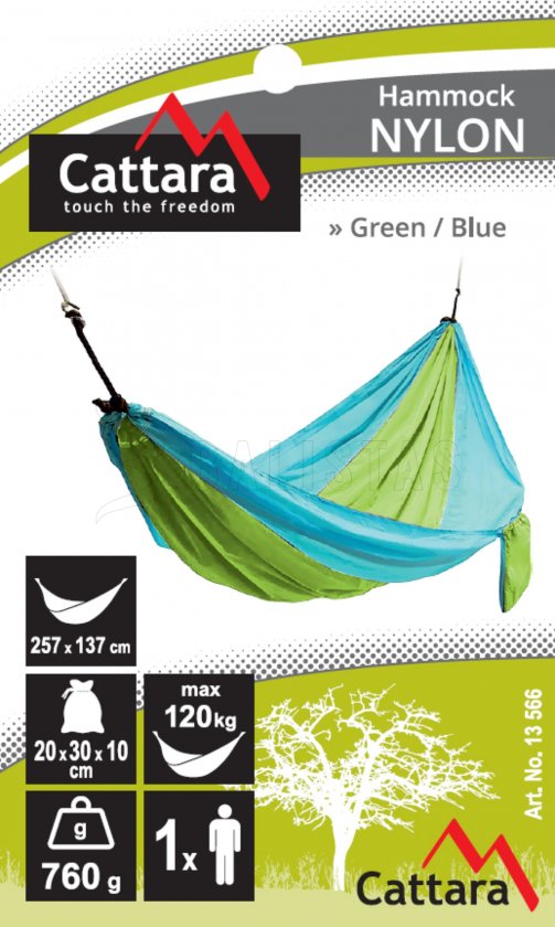 Hangmat NYLON 275x137 cm groen-blauw