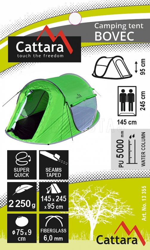 Tent BOVEC voor 2 personen 245x145x95 cm