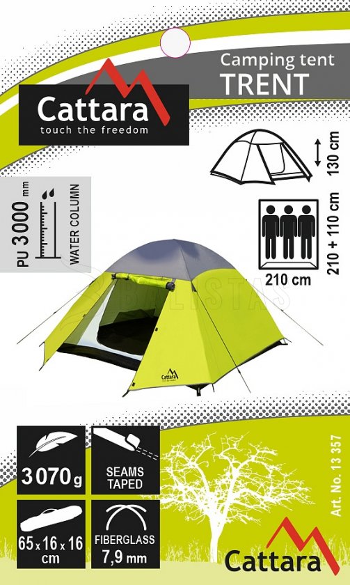 Tent Trent dubbelwandig voor 3 personen 210x110x210 cm