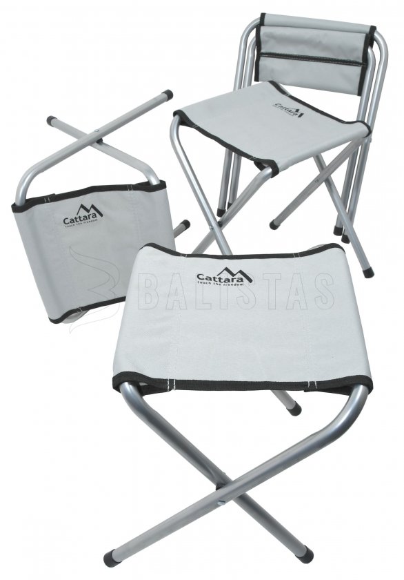 Campingtafel Double teleskop. grijs + 4x stoeltje