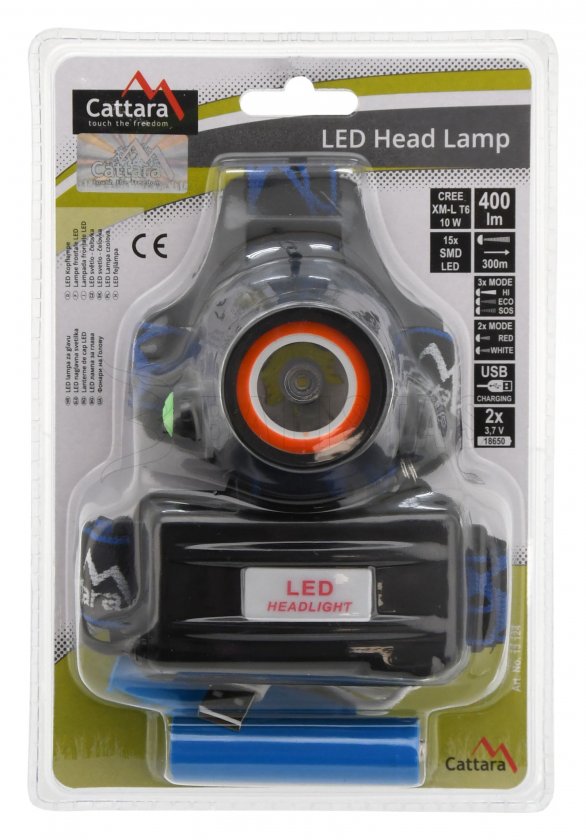 Hoofdlamp LED 400 lm (1x XM-L+15x SMD)