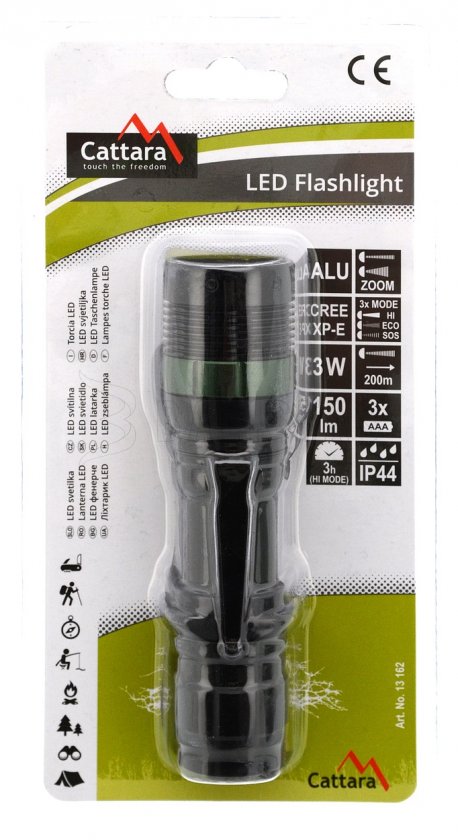 Zaklamp zakformaat LED 150 lm ZOOM 3 functies