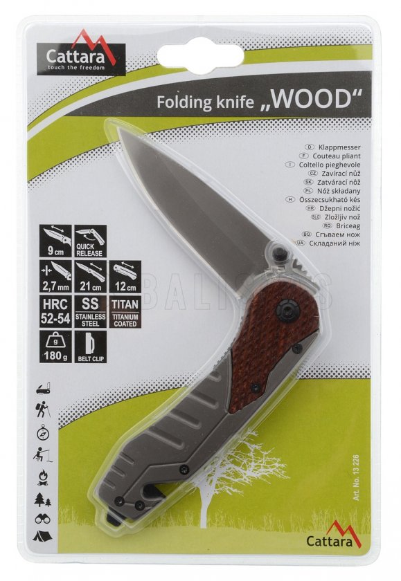 Vouwmes Wood met vergrendeling 21 cm