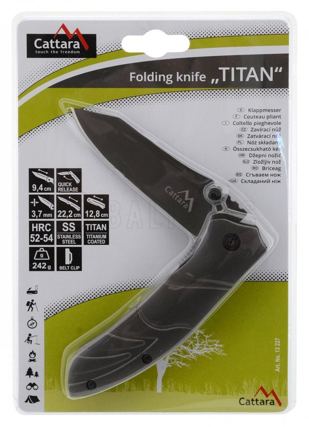 Opvouwmes Titan met vergrendeling 22 cm