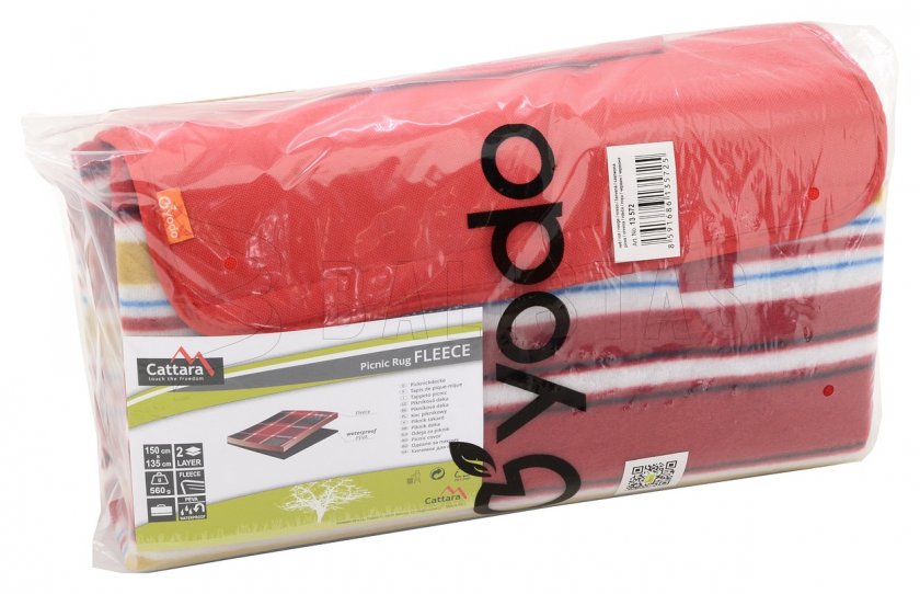 Piknik deken Fleece 150x135 cm rood